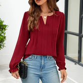 Style Blouses Sleeveless Halter Collar Solid Color Blouse